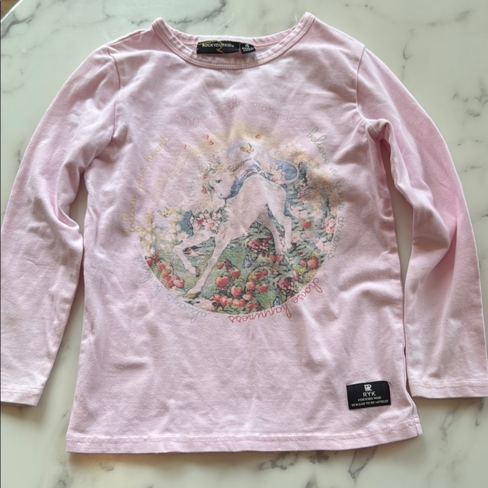 Rock your kid pink  Unicorn Long Sleeve Shirt by